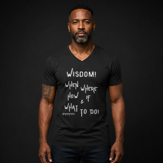 Unisex Jersey Short Sleeve V-Neck-Wisdom WWHIW
