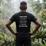 AI-Generated Person-Men's Staple Short Sleeve Back Print-Rather A Faithful Friend