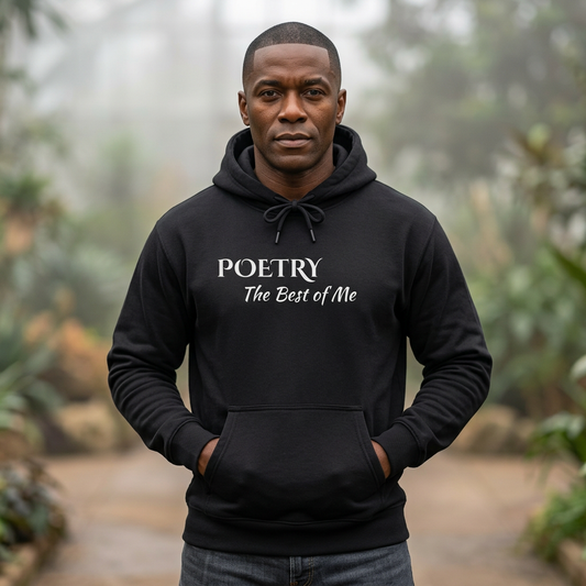 AI-MODEL-Poetry "The Best of Me" Hoodie — Minimal Literary Fleece Pullover