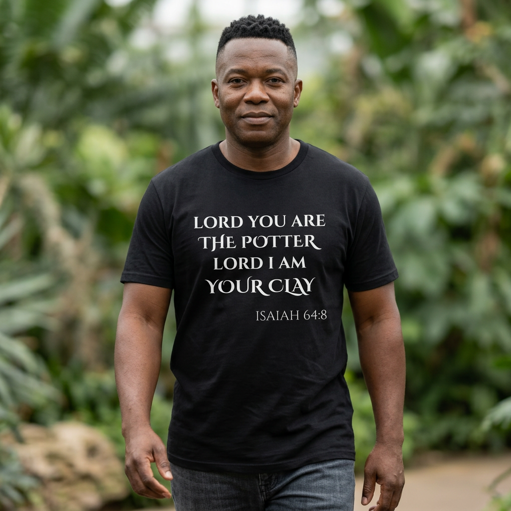 AI MODEL Lord You Are The Potter  — Christian Faith Tee