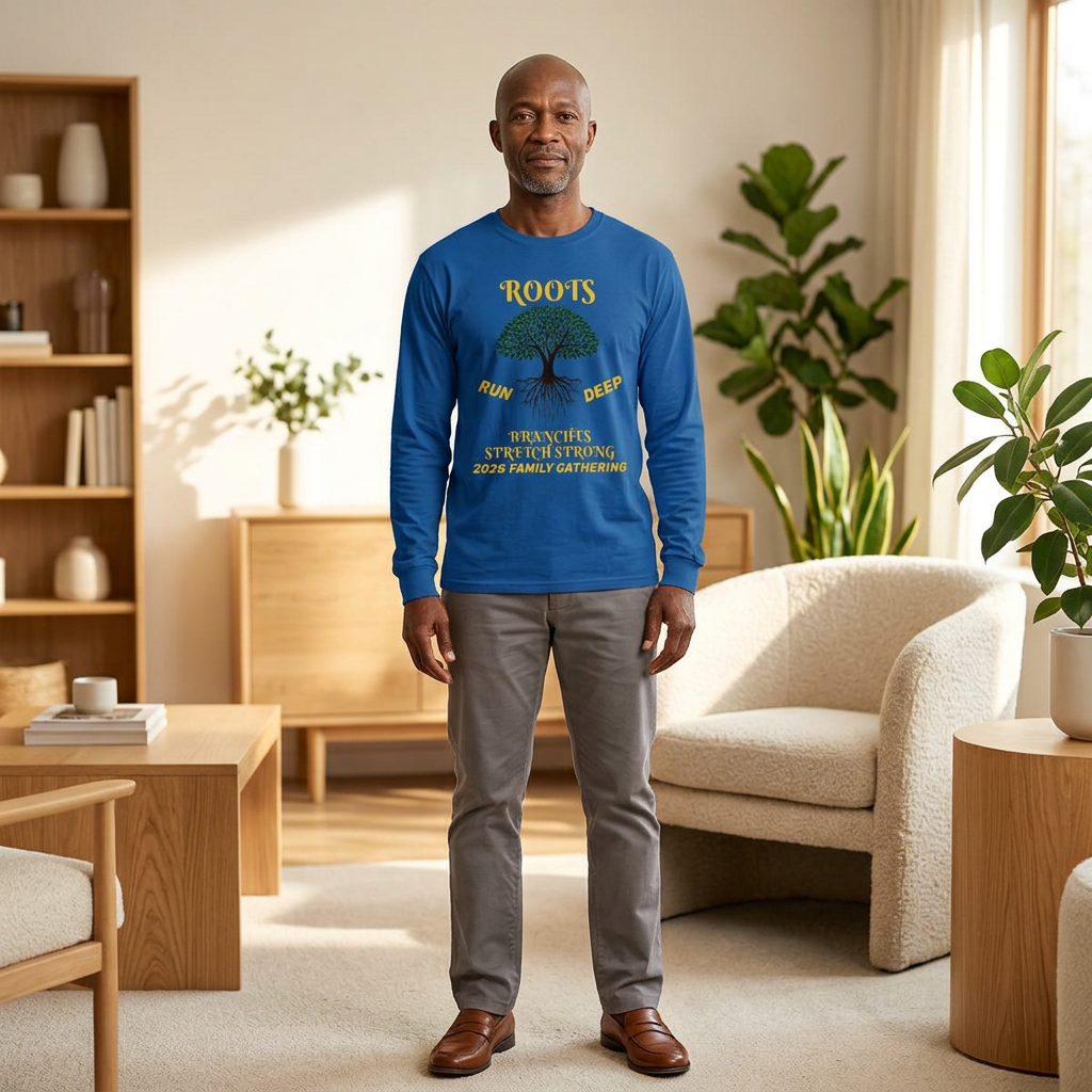 AI MODEL Family Gathering Long Sleeve Tshirt— "Roots Run Deep"