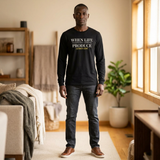 Long Sleeve Tee — "MAKE LEMONADE" Minimal Inspirational Graphic