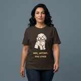 AI MODEL Wife, Mother, Dog Lover —Cute Puppy Graphic Tee for Dog Moms