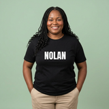 'NOLAN' Bold Text-Personalized Name T‑Shirt