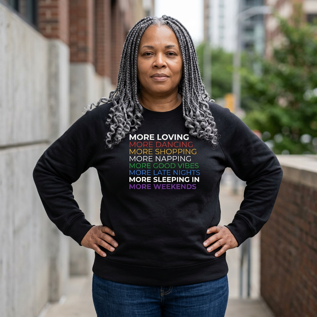 AI MODEL "MORE LOVING, MORE NAPPING, MORE GOOD VIBES" Cozy Pullover