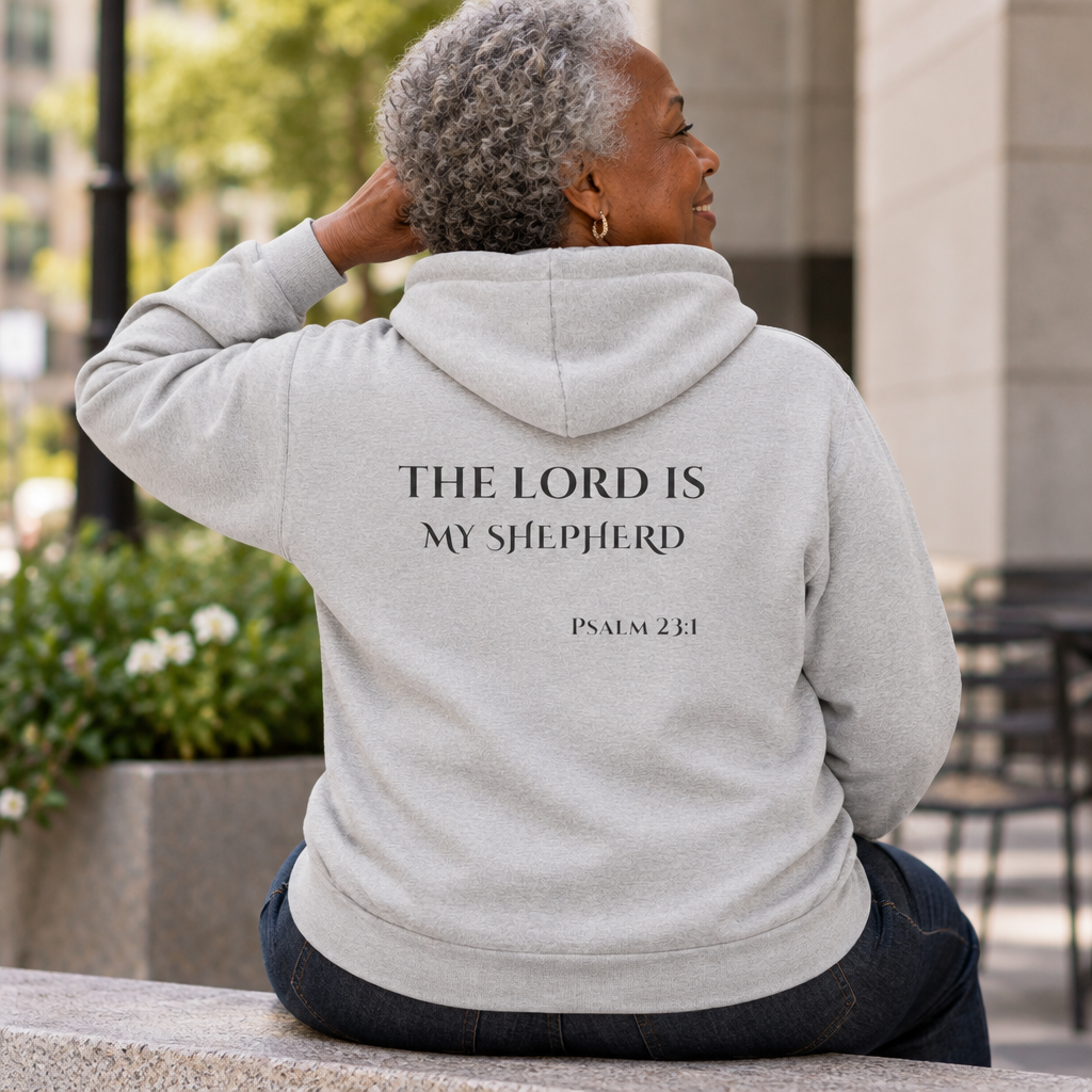 AI MODEL "I SHALL NOT WANT" — Inspirational Psalm Hoodie for Women