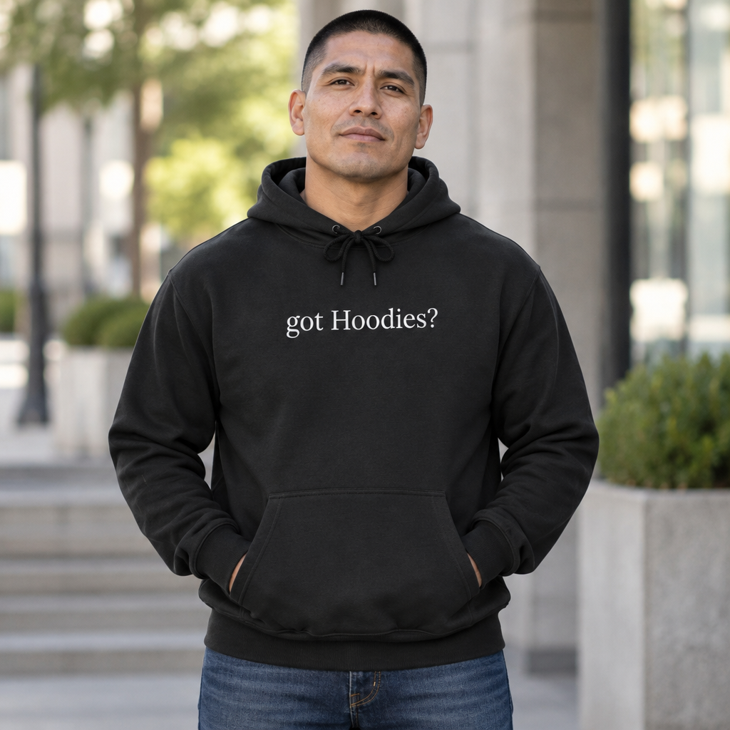 AI MODEL got Hoodies? Funny Text Fleece Hoodie