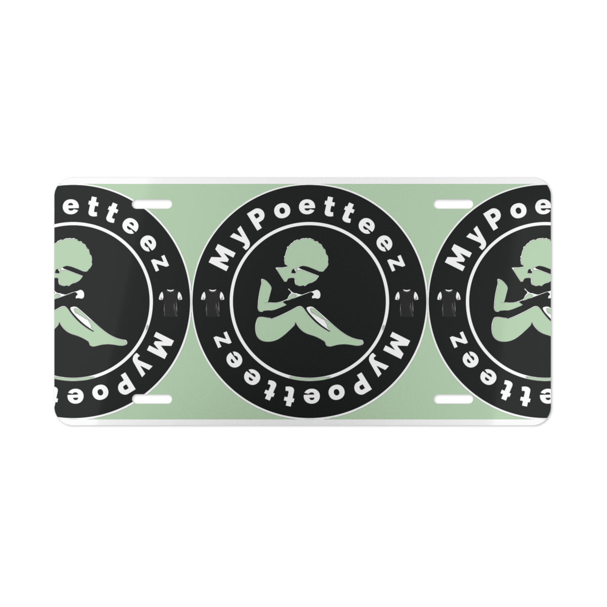 MyPoetree Logo Vanity Plate — Brushed Aluminum Decorative License Plate