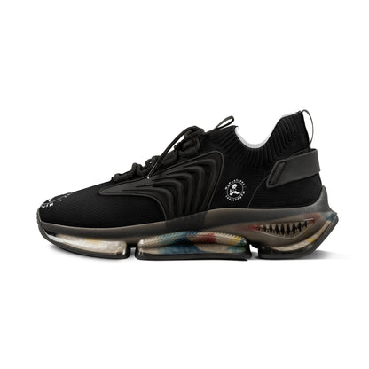 Men's Mesh Sneakers Black/Black Soles-MyPoetteez Logo