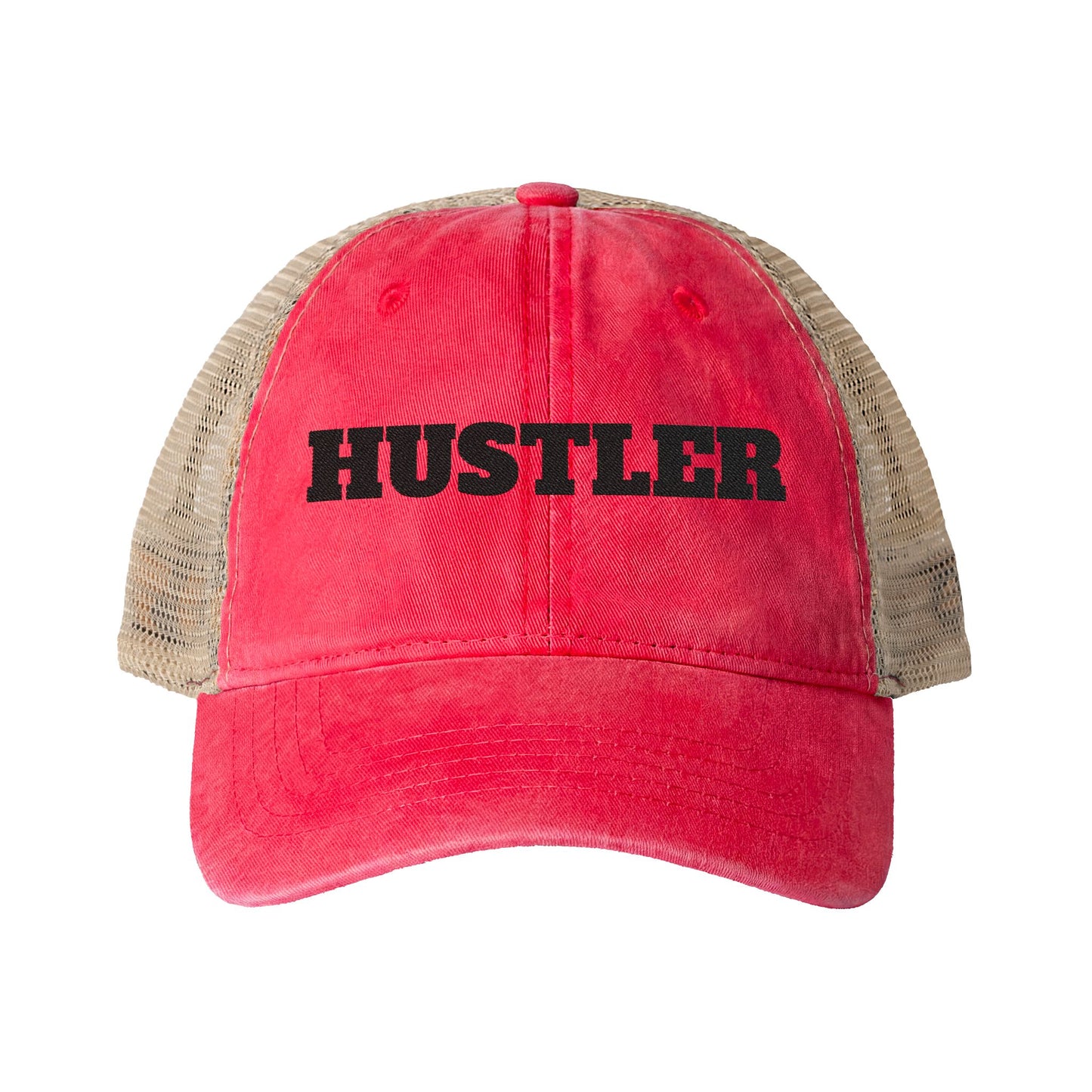 Women's Washed Mesh-Back Cap-HUSTLER
