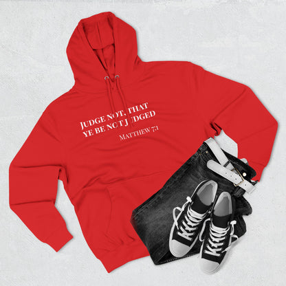 AI MODEL Size Up-Scripture Hoodie - Matthew 7:1 "Judge Not, That Ye Be Not Judged"