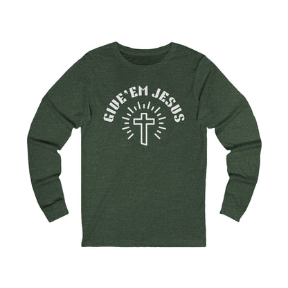 Unisex Jersey Long Sleeve-GIVE'EM JESUS