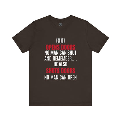 Unisex Jersey Short Sleeve Tee-GOD OPENS DOORS