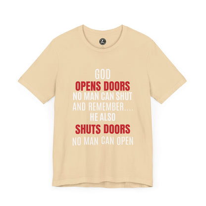 Unisex Jersey Short Sleeve Tee-GOD OPENS DOORS