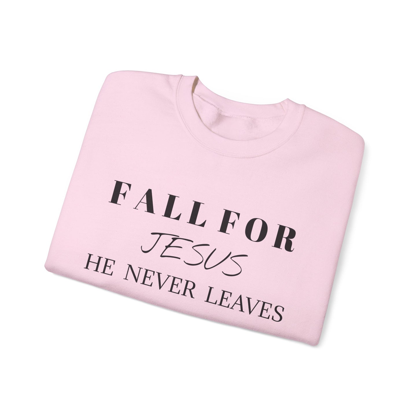 Unisex Heavy Blend™ Crewneck Sweatshirt-Fall For Jesus-He Never Leaves