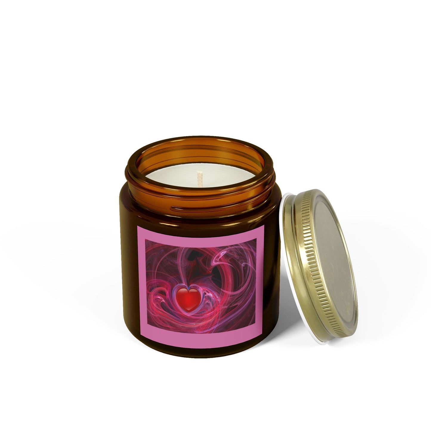 Scented Candles, Coconut Apricot Wax (4oz, 9oz) LOVE SWIRL