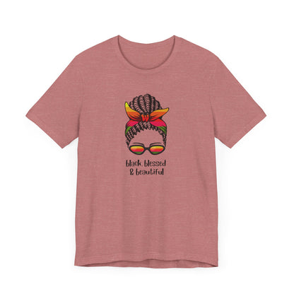 Unisex Jersey Short Sleeve-black, blessed & beautiful