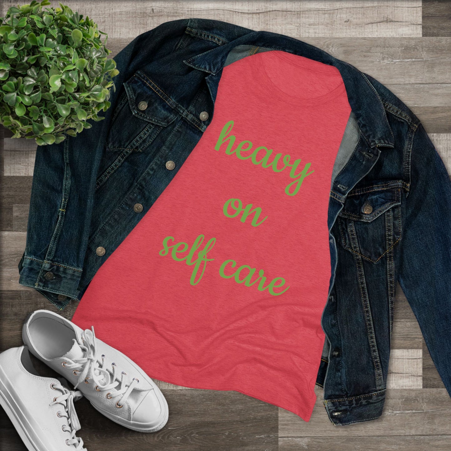 Women's Triblend Tee-Heavy On Self Care