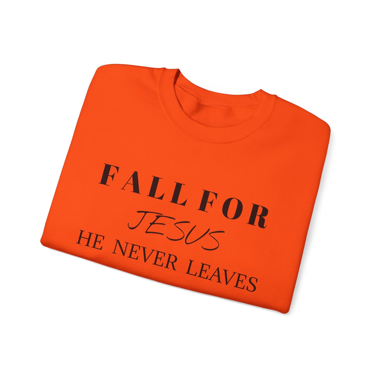 Unisex Heavy Blend™ Crewneck Sweatshirt-Fall For Jesus-He Never Leaves