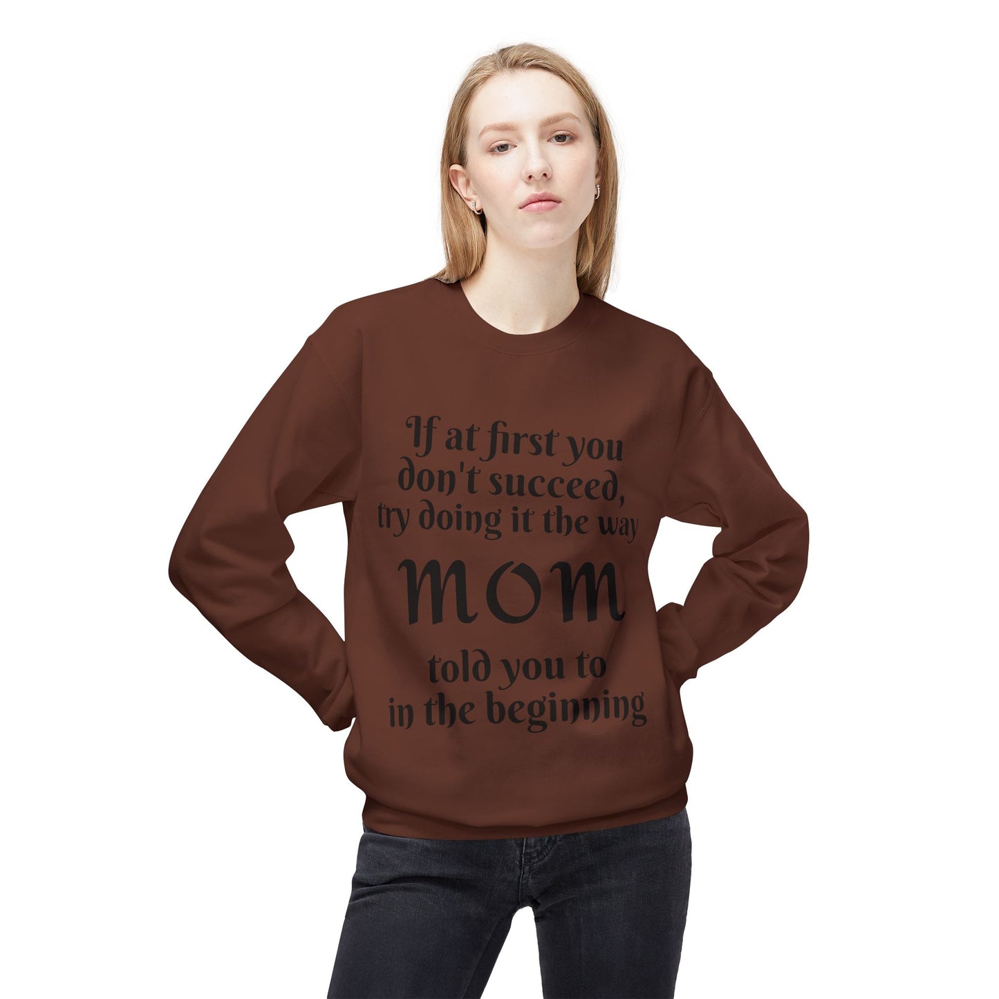 Unisex Midweight Softstyle Fleece Crewneck Sweatshirt-MOM TOLD YOU