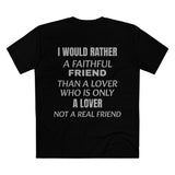 Men's Staple Short Sleeve Back Print-Rather A Faithful Friend