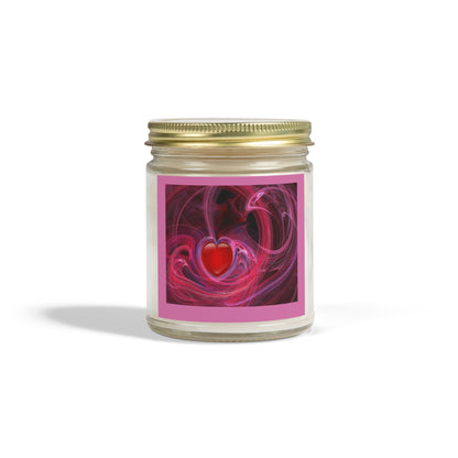 Scented Candles, Coconut Apricot Wax (4oz, 9oz) LOVE SWIRL