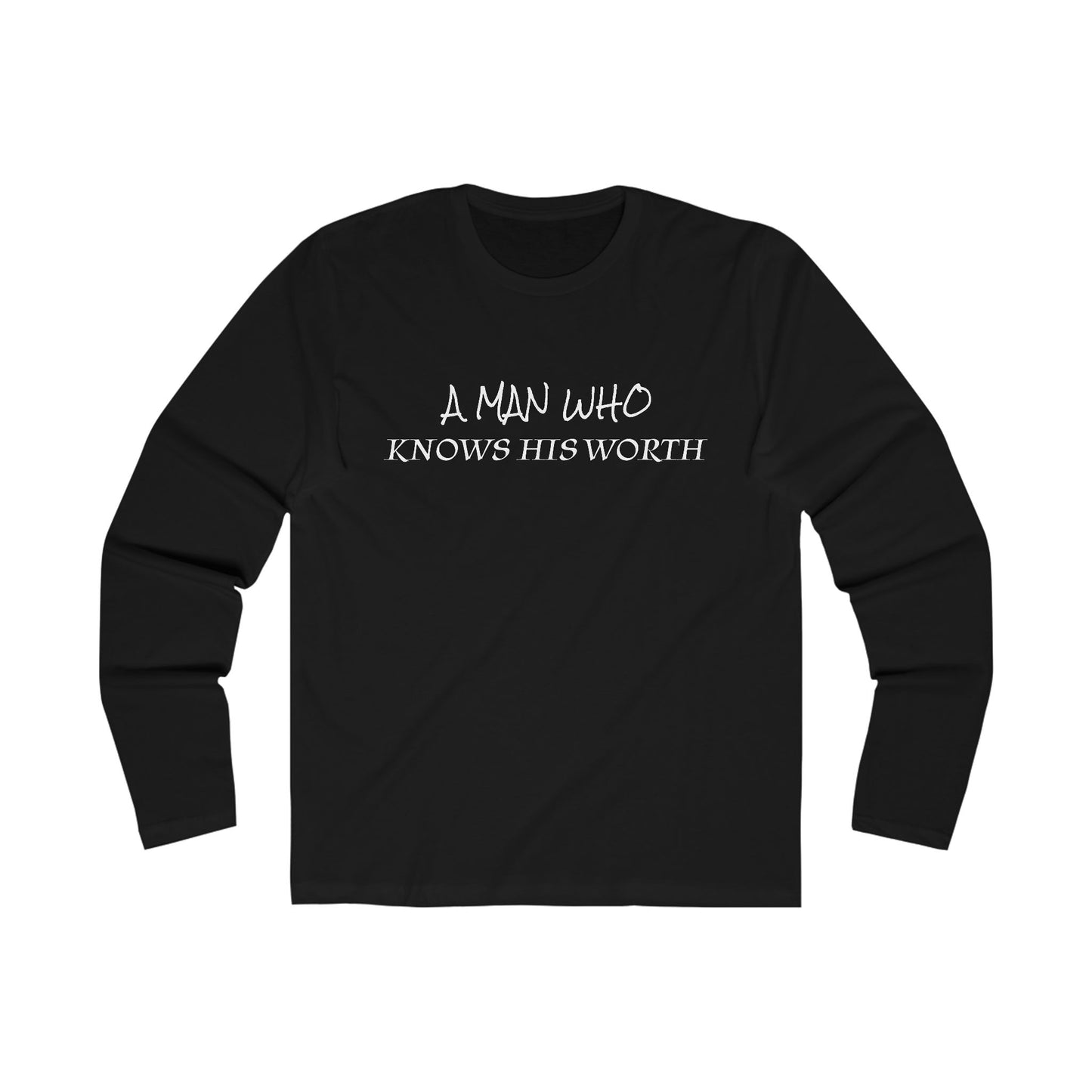 Men's Long Sleeve Crew Tee-MAN'S WORTH