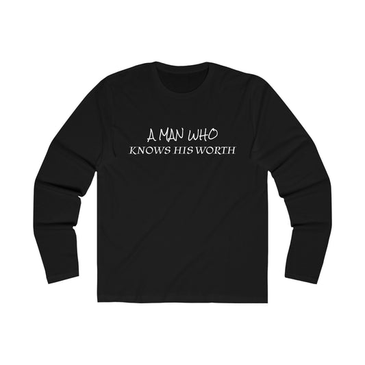 Men's Long Sleeve Crew Tee-MAN'S WORTH