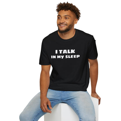 Unisex Softstyle Short Sleeve-I TALK IN MY SLEEP W/QR CODE