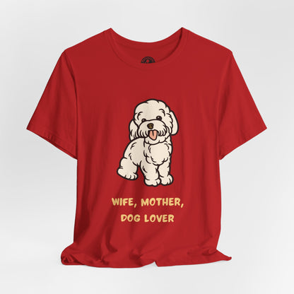 AI MODEL Wife, Mother, Dog Lover —Cute Puppy Graphic Tee for Dog Moms