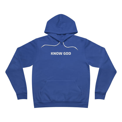 AI MODEL Size Down-FYI-Every color hoodie includes white drawstrings "Know God" Minimalist Faith Pullover