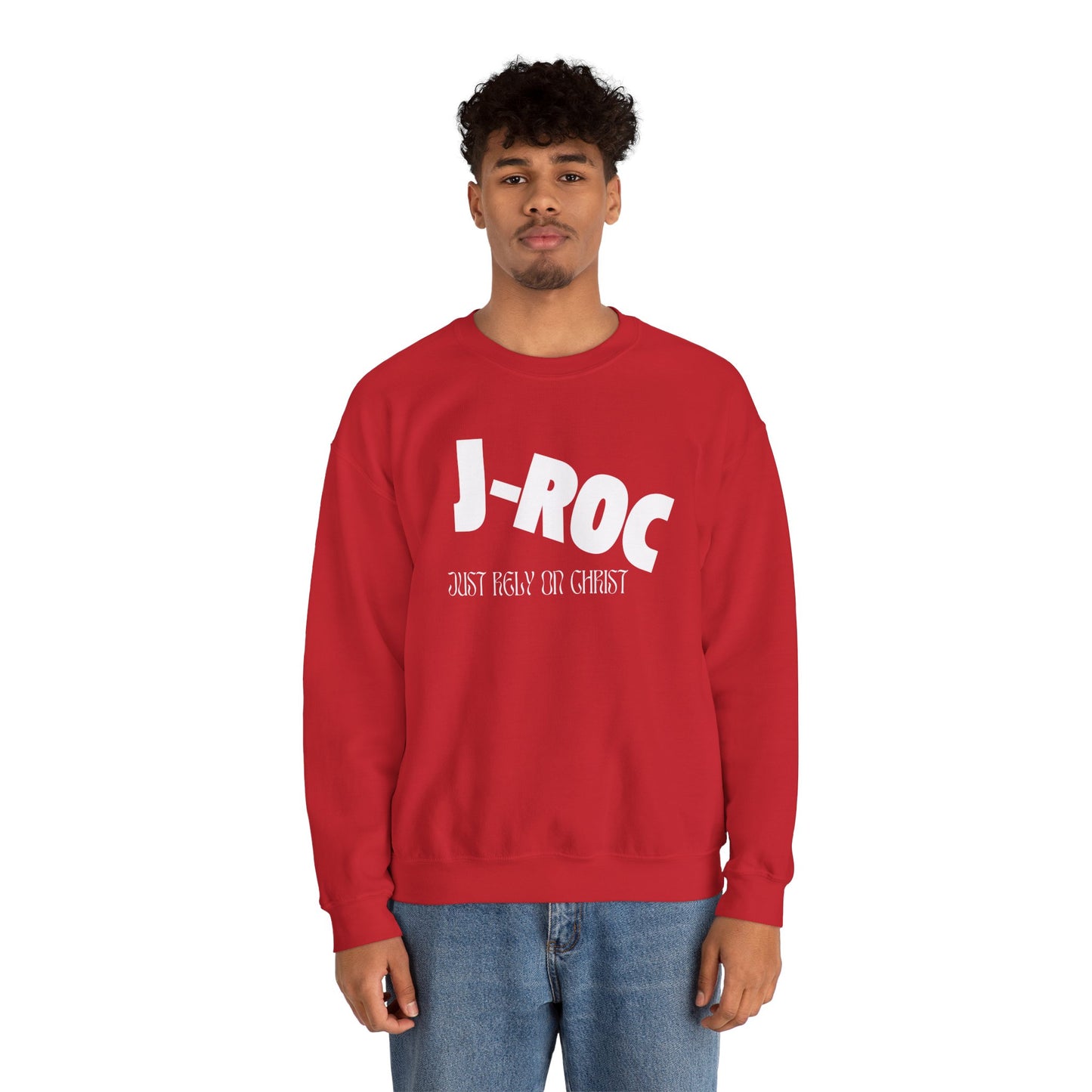 Unisex Heavy Blend™ JUST RELY ON CHRIST "J-ROC" Crewneck Sweatshirt