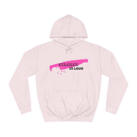 Suggest to SIZE UP-Waistband snug fit-Unisex College Hoodie-Silence Is Loud