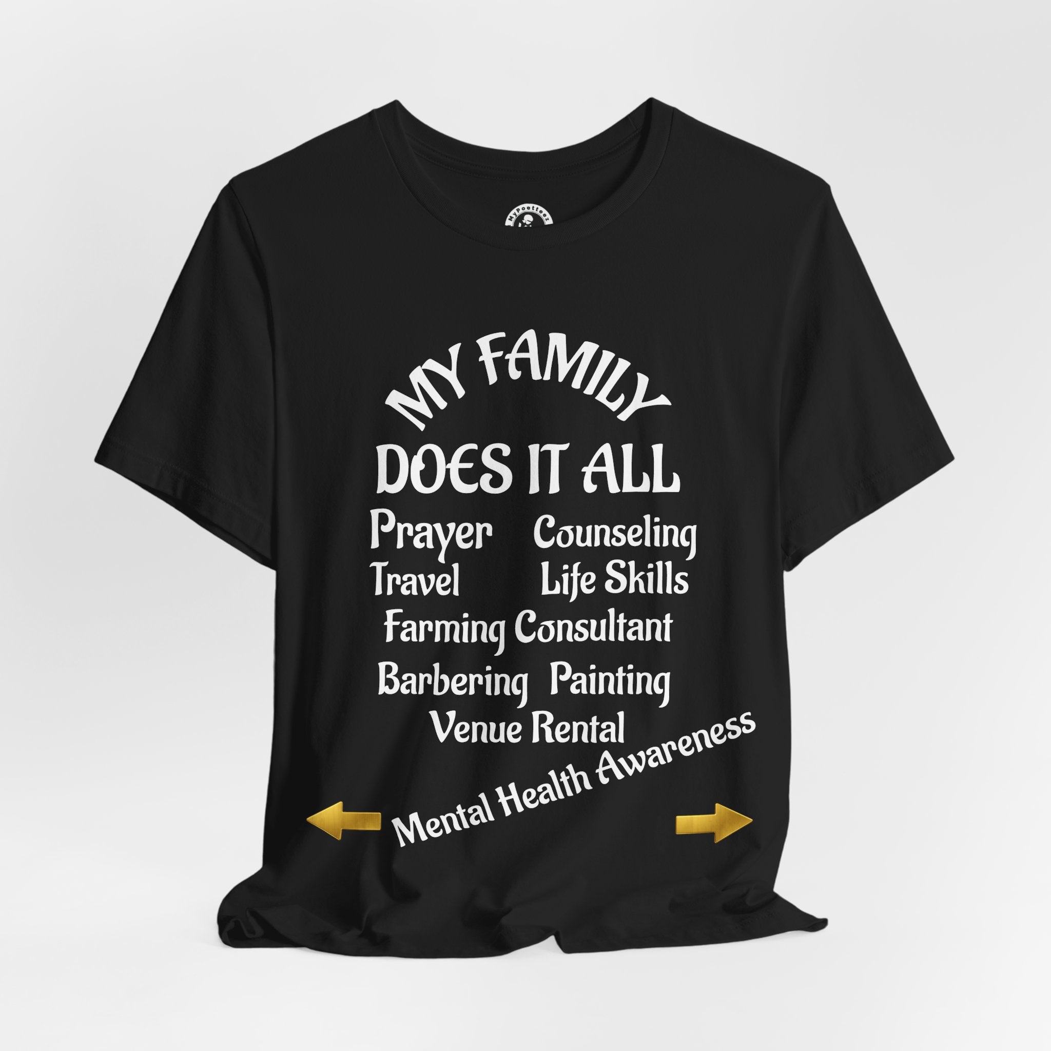 Unisex Jersey Short Sleeve-MY FAMILY DOES IT ALL W/BACK PRINT