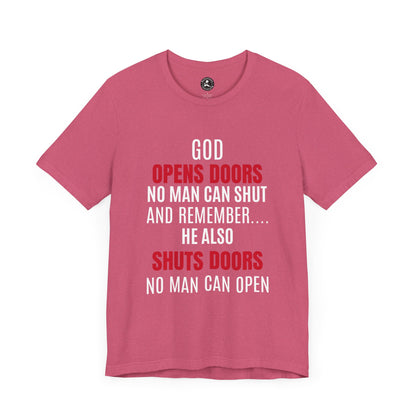 Unisex Jersey Short Sleeve Tee-GOD OPENS DOORS
