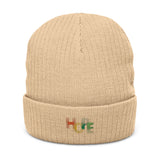 Hope Embroidered Ribbed Knit Beanie - Stylish Winter Hat for Positive Vibes