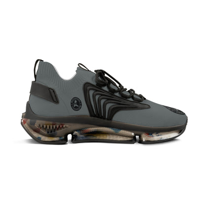 Men's Mesh Sneakers Grey/Black Soles-MyPoetteez Logo