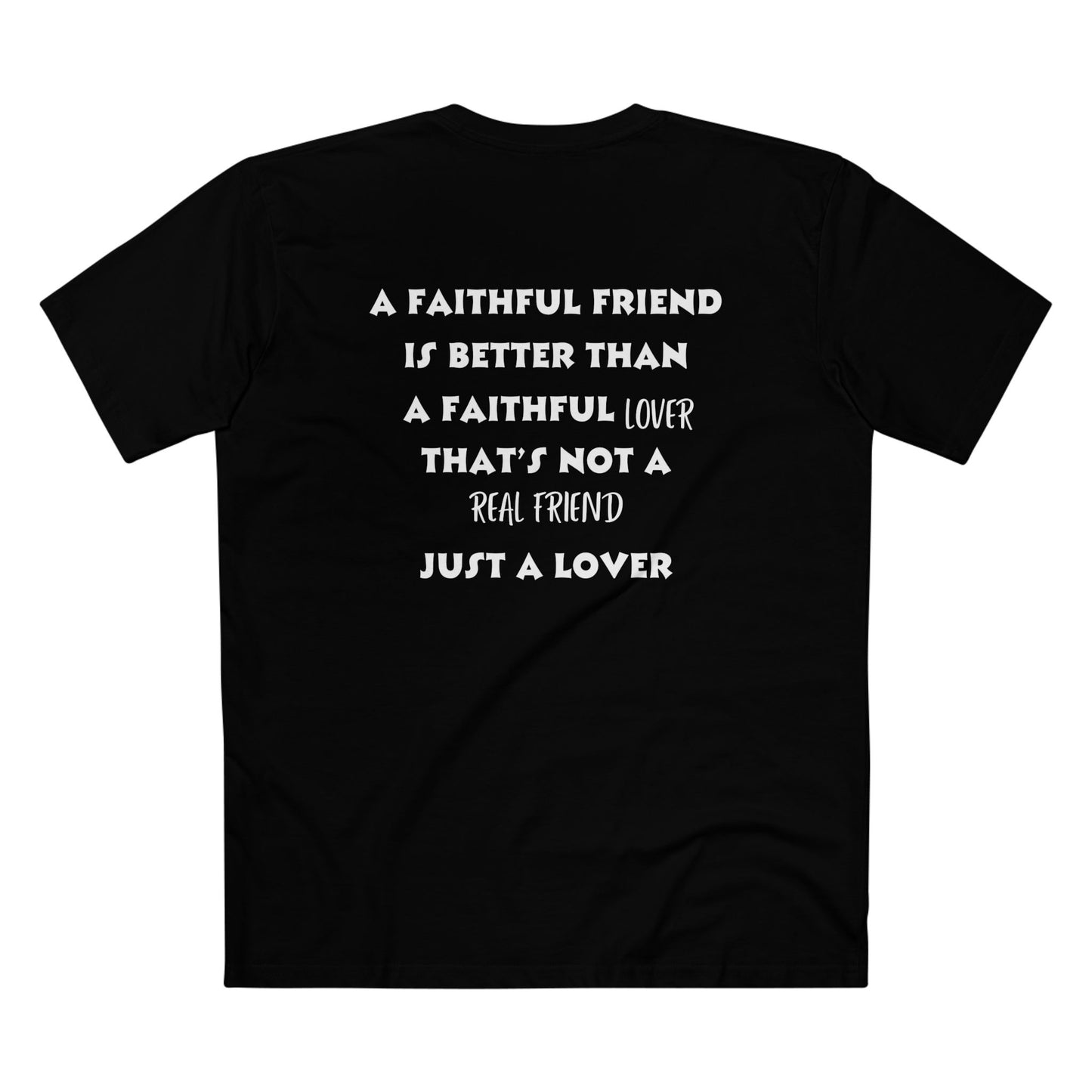 Men's Staple Short Sleeve Back Print-Faithful Friend