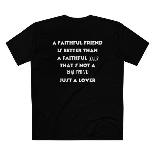 Men's Staple Short Sleeve Back Print-Faithful Friend