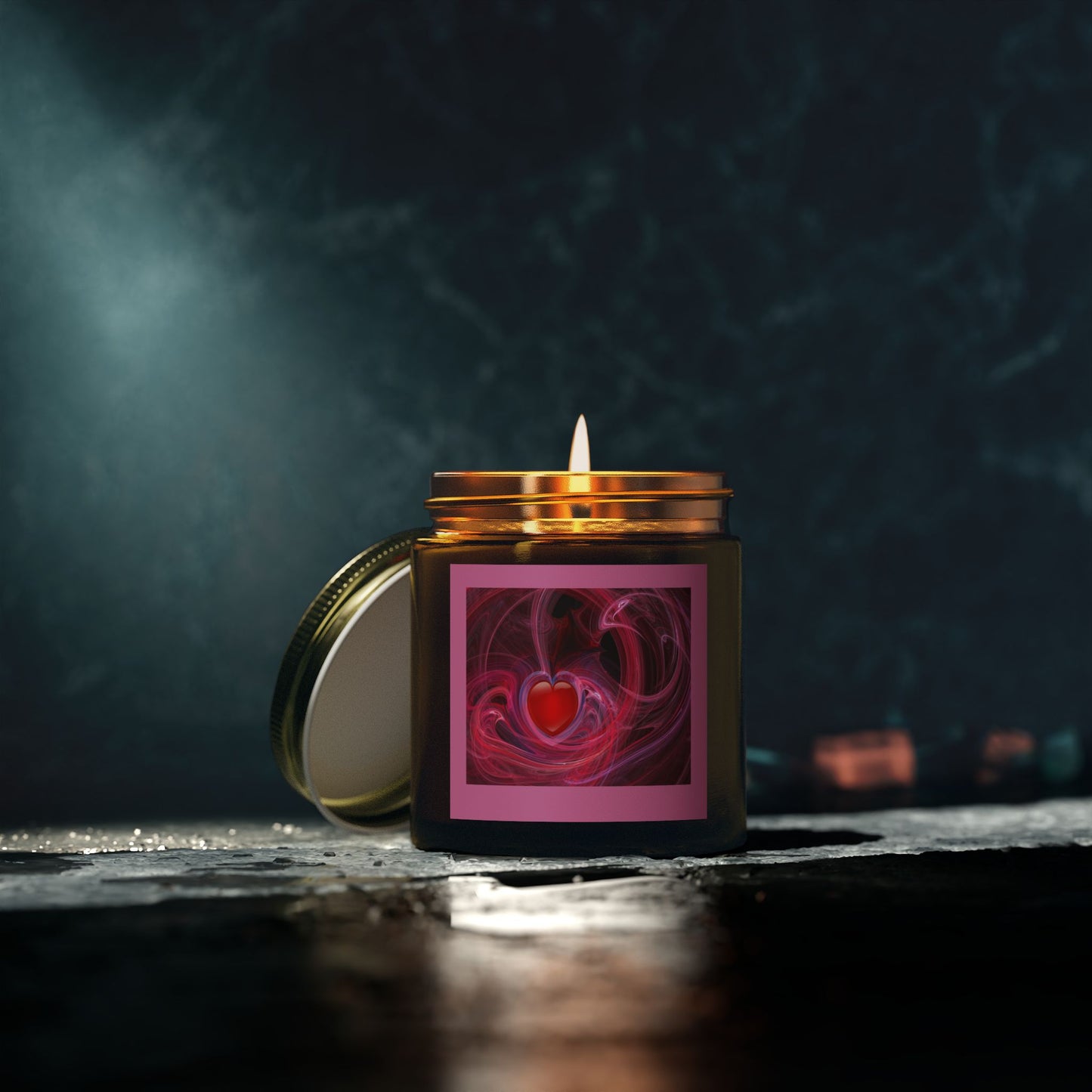 Scented Candles, Coconut Apricot Wax (4oz, 9oz) LOVE SWIRL
