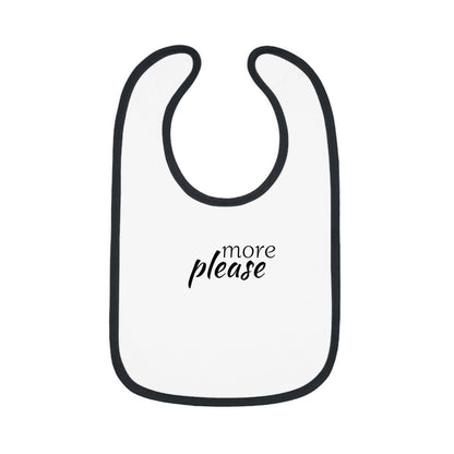 Baby Contrast Trim Jersey Bib - more please