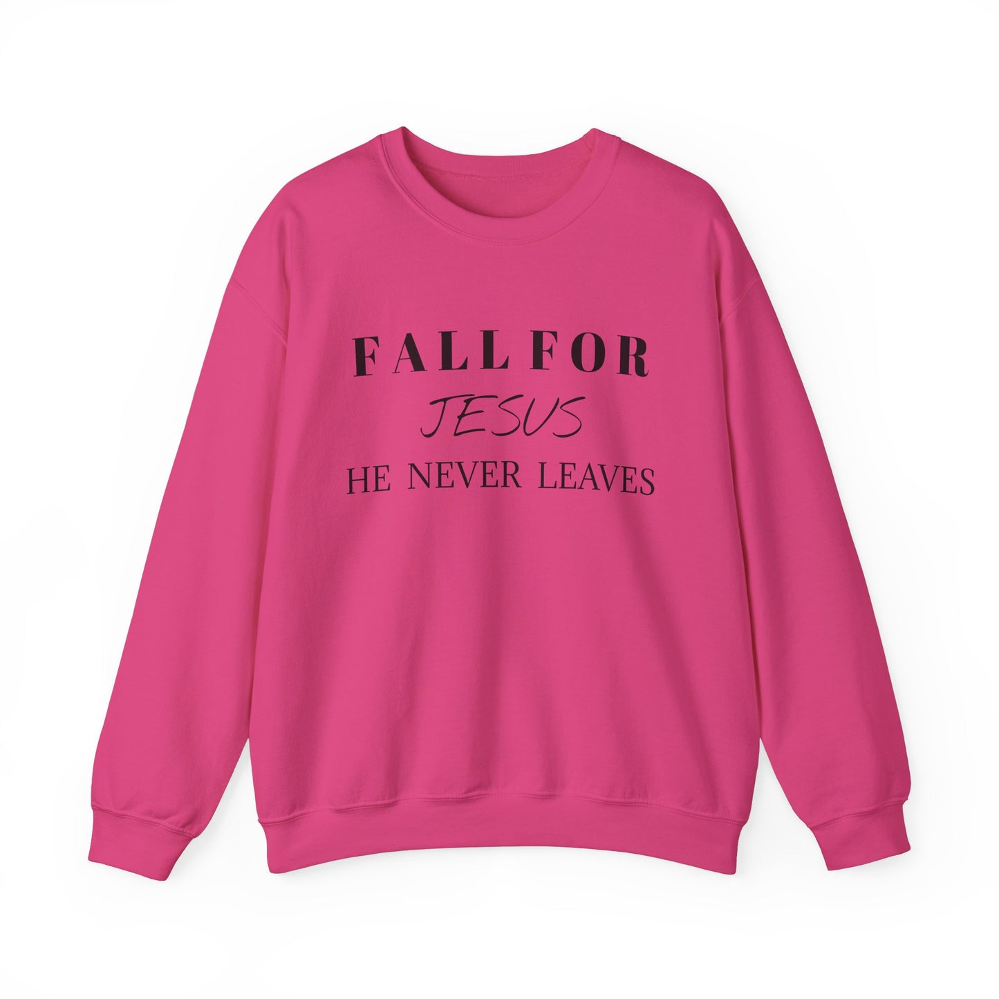 Unisex Heavy Blend™ Crewneck Sweatshirt-Fall For Jesus-He Never Leaves