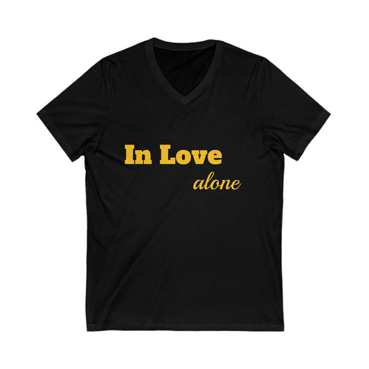 Unisex Jersey Short Sleeve V-Neck Tee-In Love alone