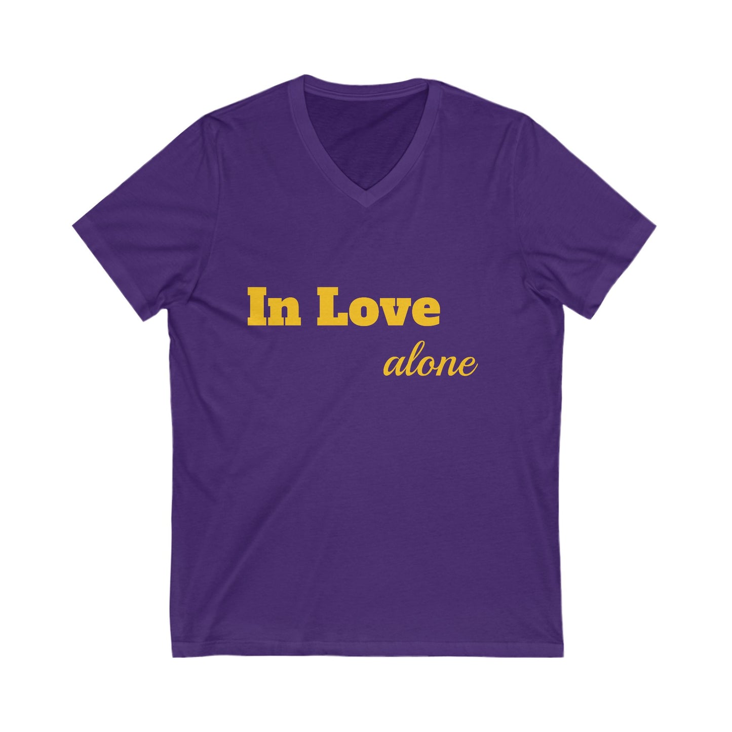 Unisex Jersey Short Sleeve V-Neck Tee-In Love alone