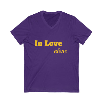 Unisex Jersey Short Sleeve V-Neck Tee-In Love alone