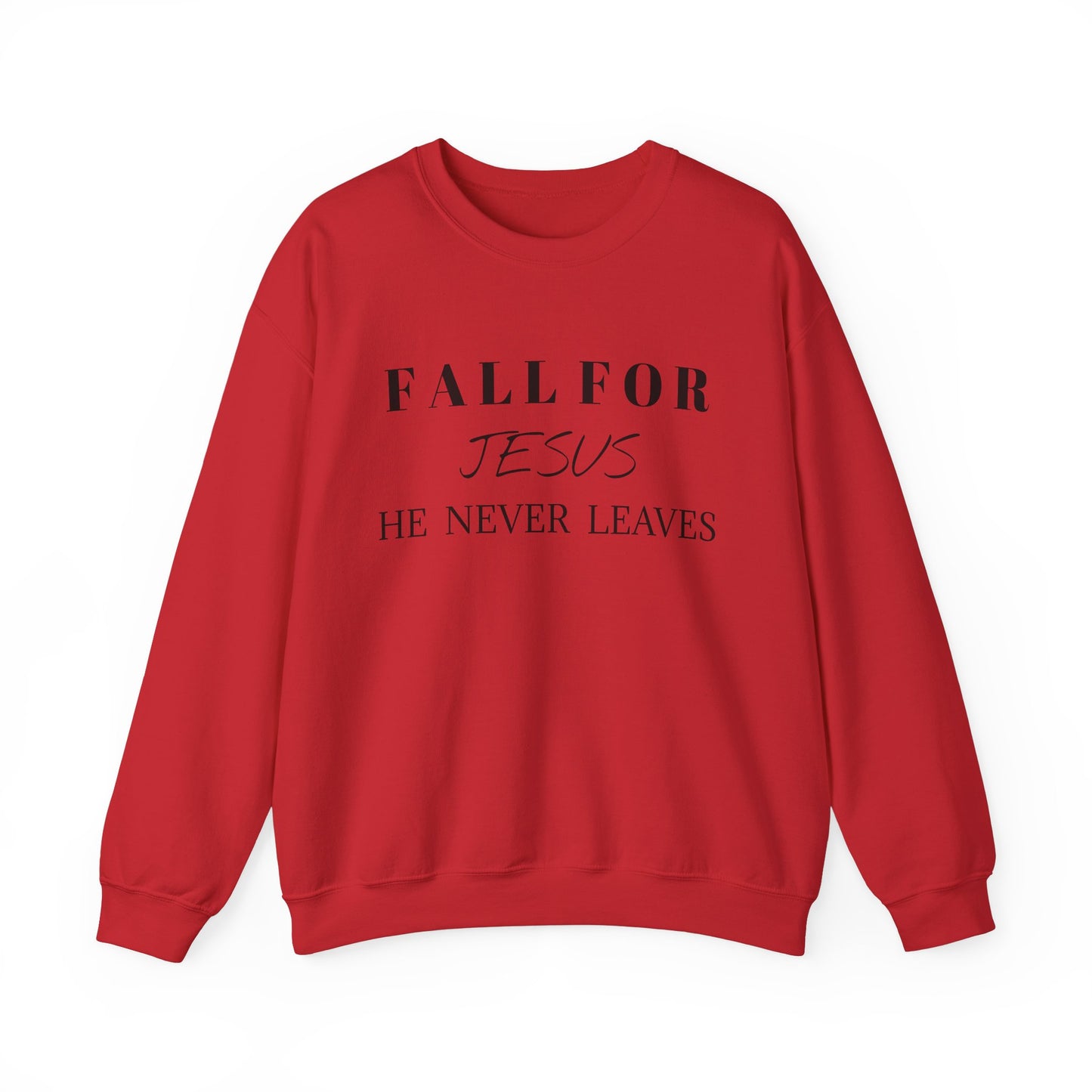 Unisex Heavy Blend™ Crewneck Sweatshirt-Fall For Jesus-He Never Leaves