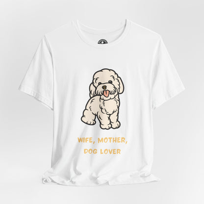 AI MODEL Wife, Mother, Dog Lover —Cute Puppy Graphic Tee for Dog Moms
