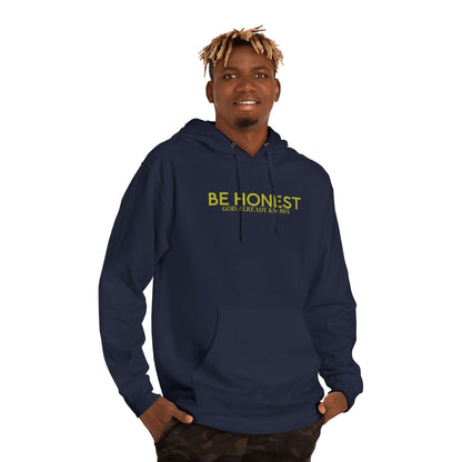 Hoodie — "BE HONEST GOD ALREADY KNOWS" Minimal White Comfort Pullover