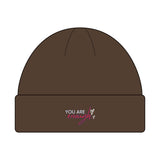 Cozy Cuff Beanie for Outdoors | MyPoetteez Logo Knit Hat