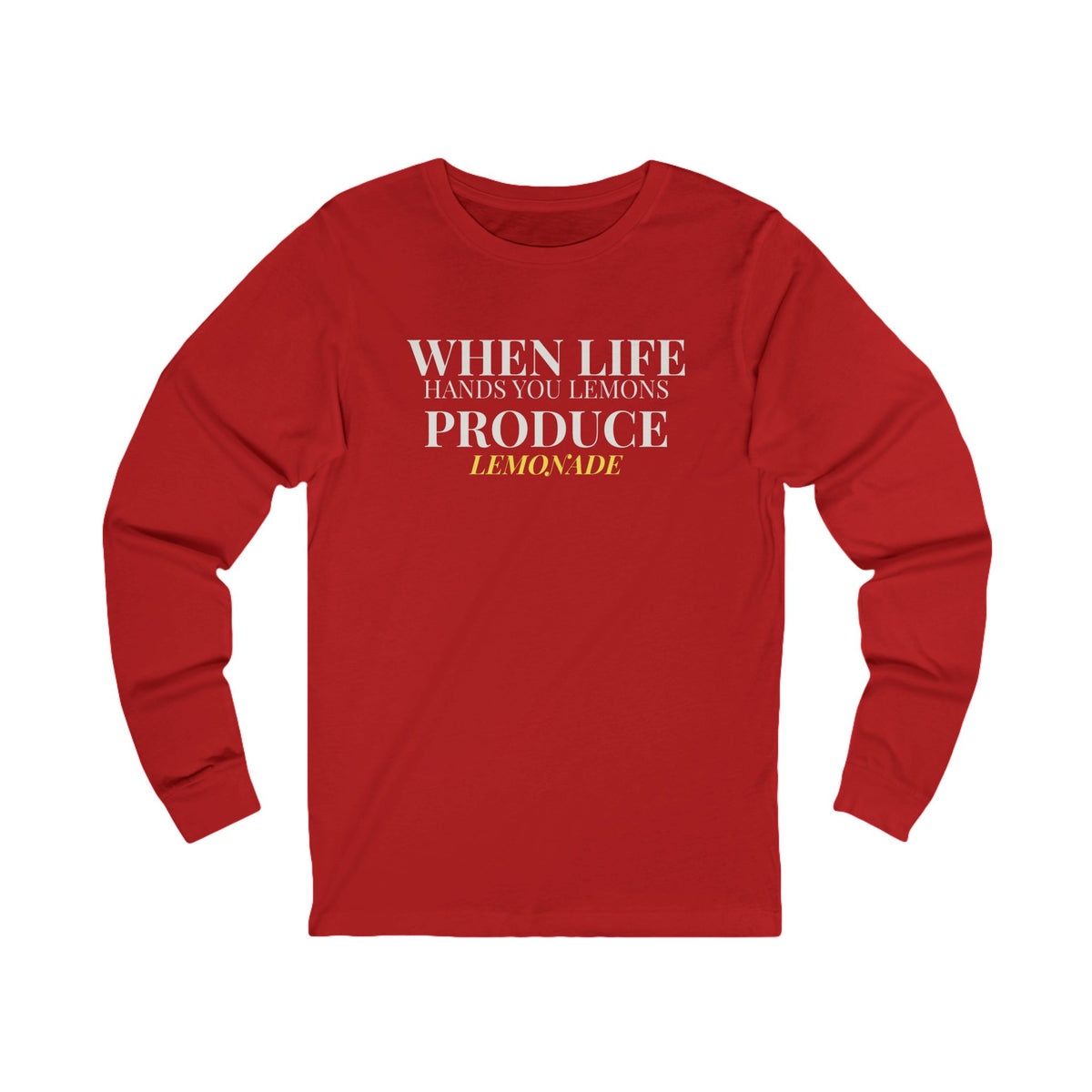AI MODEL Long Sleeve Tee — "MAKE LEMONADE" Minimal Inspirational Graphic